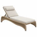 Gartenliege 200 x 70 x 85 cm Beige mit Geflechtgestell und verstellbarer Rückenlehne