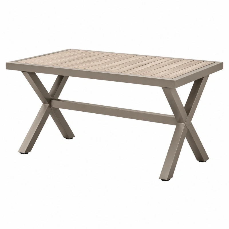 Gartentisch 180 x 90 x 75 cm Aluminium Taupe Hellbraun rechteckig