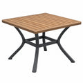 Gartentisch 90 x 90 x 74 cm Akazienholz Braun Stahlgestell Moderner Outdoor Tisch