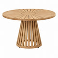 Runder Gartentisch 120 cm Holz Natur - Lamellenoptik für den Außenbereich