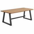 Gartentisch 180 x 90 x 75 cm Holz Braun Metallgestell Schwarz rechteckig