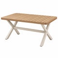 Gartentisch 160 x 90 cm Holz und Metall in Naturweiß für Terrasse