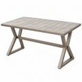Gartentisch 180 x 90 x 75 cm Aluminium Grau Steinoptik Rechteckig