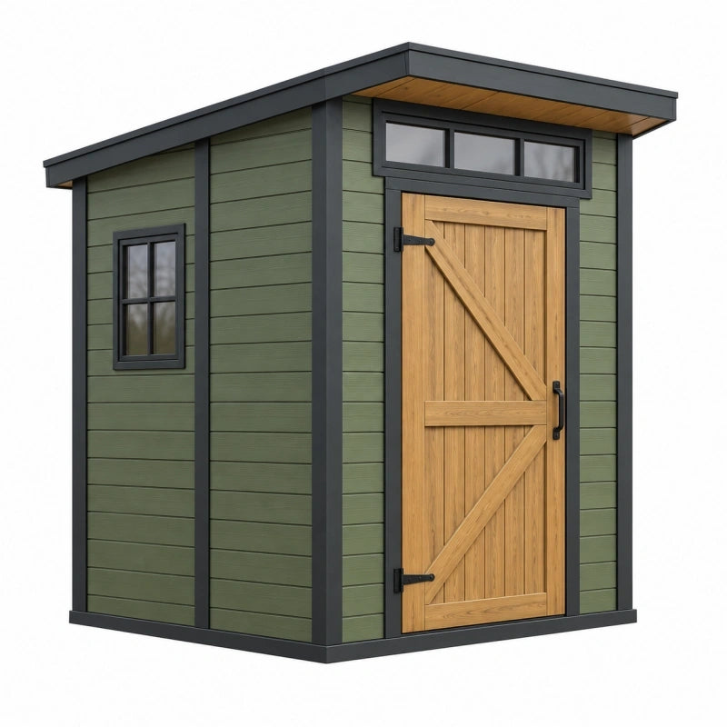 Gartenhaus 180 x 120 x 210 cm Holz Grün Natur mit Fenster und Einzeltür